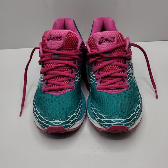 ASICS GEL NIMBUS 18 T650N Women's Size 9 Pink Green Running Athletic Shoes - Picture 3 of 7